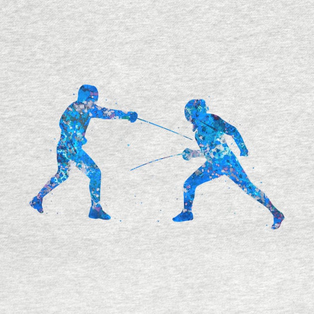 Fencing blue art by Yahya Art